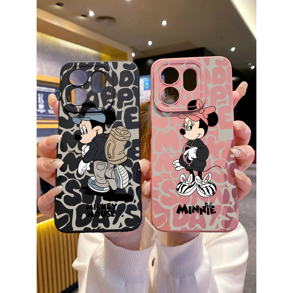 เข้ากันได้กับ iTel S25 Ultra A80 A70 Tecno Camon 40 Pro 4G คู่ Mickey Minnie Case TY Cover