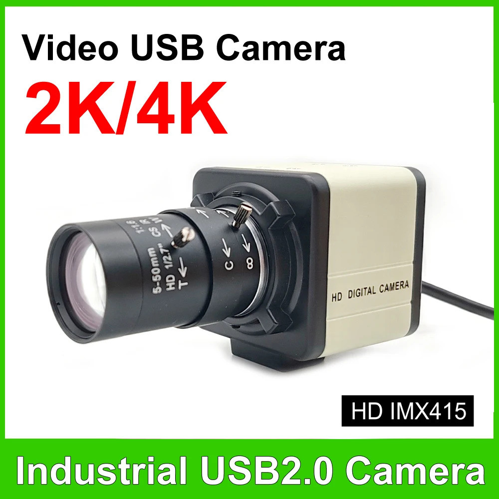 Limited อุตสาหกรรม 4k 8mp Ccd Imx415 เว็บแคม Usb 2k F5253 2.8-12 มม.เลนส์ Varifocal Usb2.0 Pc กล้องว