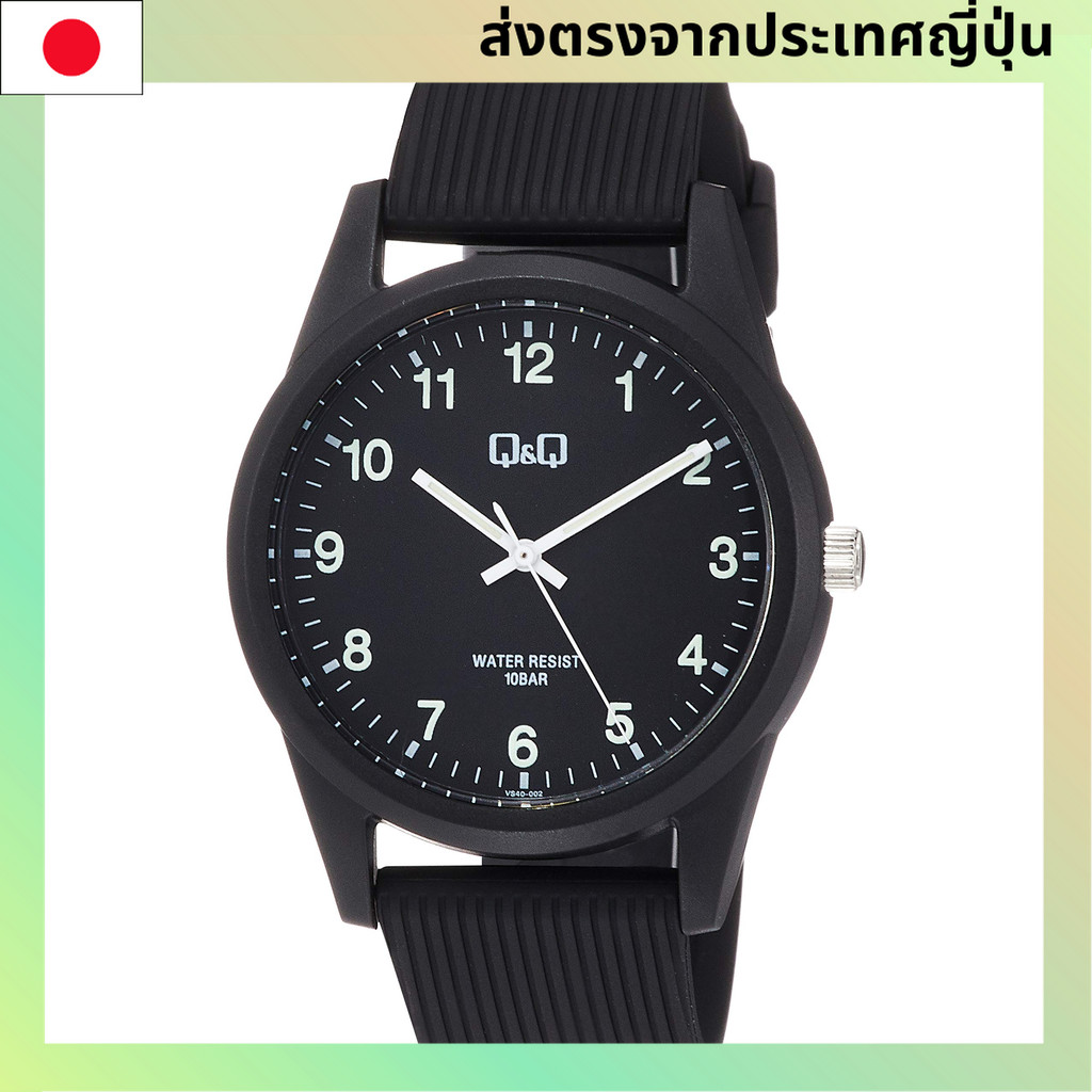 [Q&Q] นาฬิกาอะนาล็อก, 10 แถบสายพานยูรีเทนกันน้ำ, VS40-002, ดำ ฯลฯ【Direct from Japan】