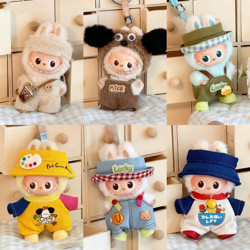 สําหรับ 4.0 Pin สําหรับ Love Labubu เสื้อผ้าอินเทรนด์ชุดเสื้อผ้าสําหรับ 10 ซม.Ropa Labubu โดยรวมหมวกชุดตุ๊กตาอุปกรณ์เสริม Ropa labu