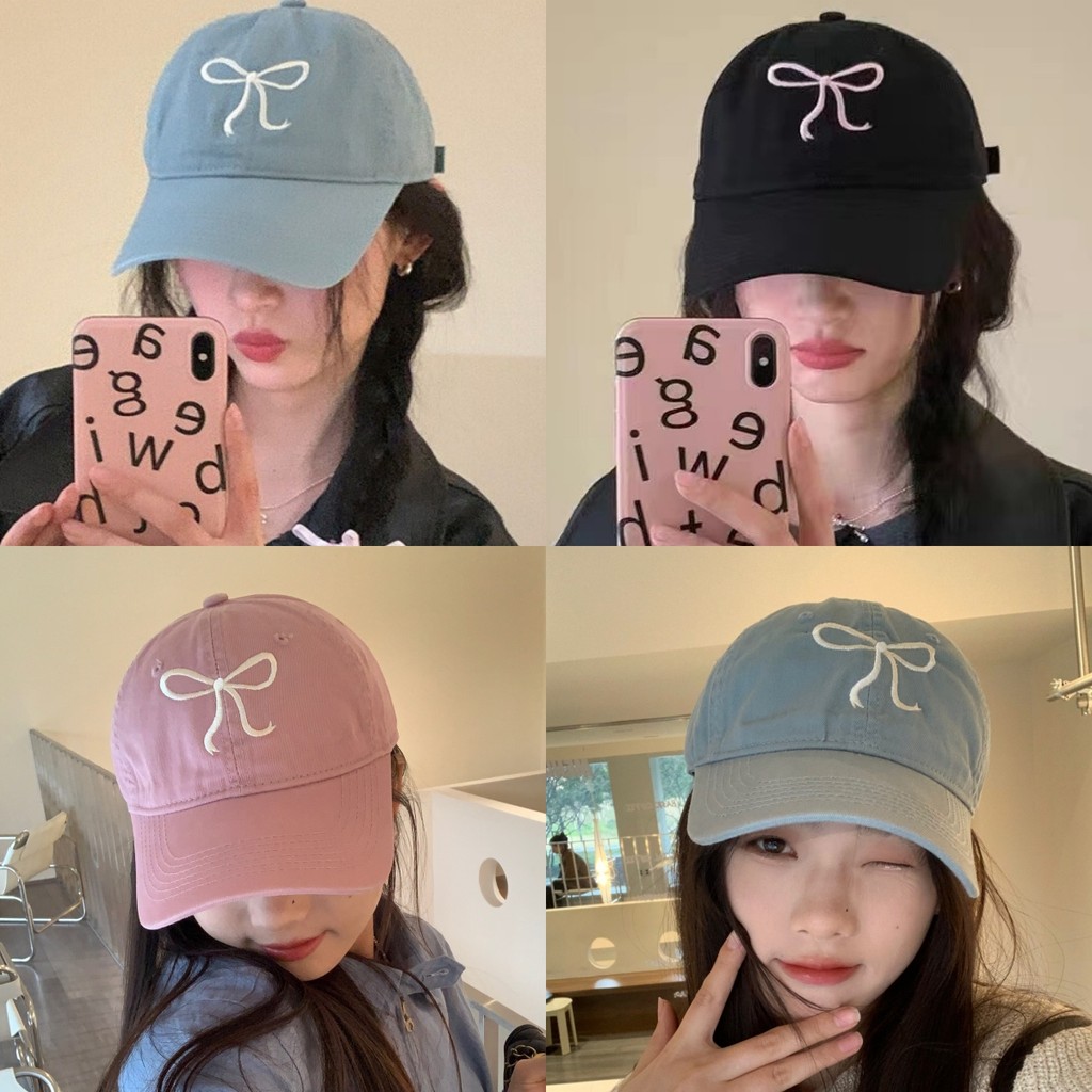 หมวกเบสบอล งานปักผีเสื้อ สไตล์เกาหลี ins มินิมอล หมวกแฟชั่น ส่งไวจากไทย