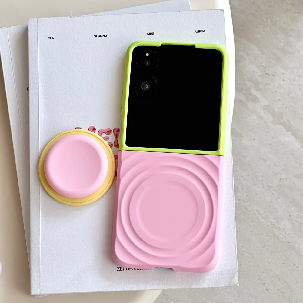 LUKEN สําหรับ Xiaomi Mix Flip และ Mix Flip 2 กรณี Z Flip 7 6 5 4 3Ripple รูปแบบ Contrast บล็อกสีพับ Matte Anti-Slip Grip สําหรับ Oppo ค้นหา N2 Flip N3 Flip