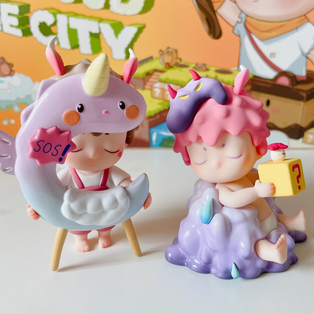 [ของแท้] Heyone Huhu Cloud Game City Series Blind Box Doll Cut Trend Play Surprise Gift Fashion Toy 