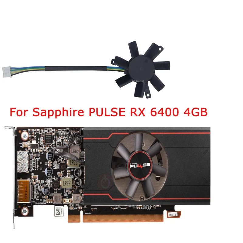 I-Video VGA Cooler GPU กราฟิกการ์ดพัดลมระบายความร้อน FD5015U12D สําหรับ Sapphire PULSE rx6400 RX 640