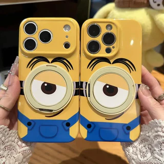 เคสโทรศัพท์เหมาะสําหรับiPhone 11 12 13 14 15 16 17 Pro max Plus Air Big Eyes Minions Bracketกันกระแทกกันกระแทกเคสรวมทุกอย่างUDBQ