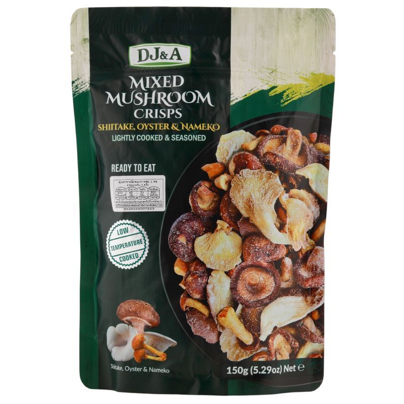 ดีเจแอนด์เอเห็ดรวมกรอบปรุงรส 150กรัม DJ&A Mixed Mushroom Crisps 150g. [หมายเลขบาร์โค้ด 9345544007223]