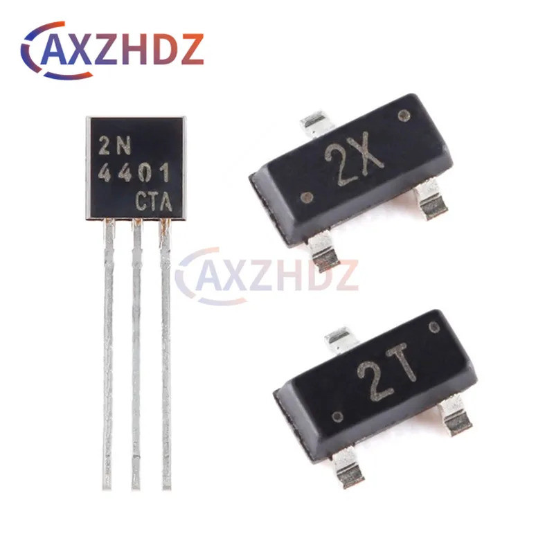 100PCS MMBT4401 2X MMBT4403 2T 2N4401 2N4403 SOT-23 SOT-92 NPN PNP 40V 600mA PMBT4401 PMBT4403 W2X t