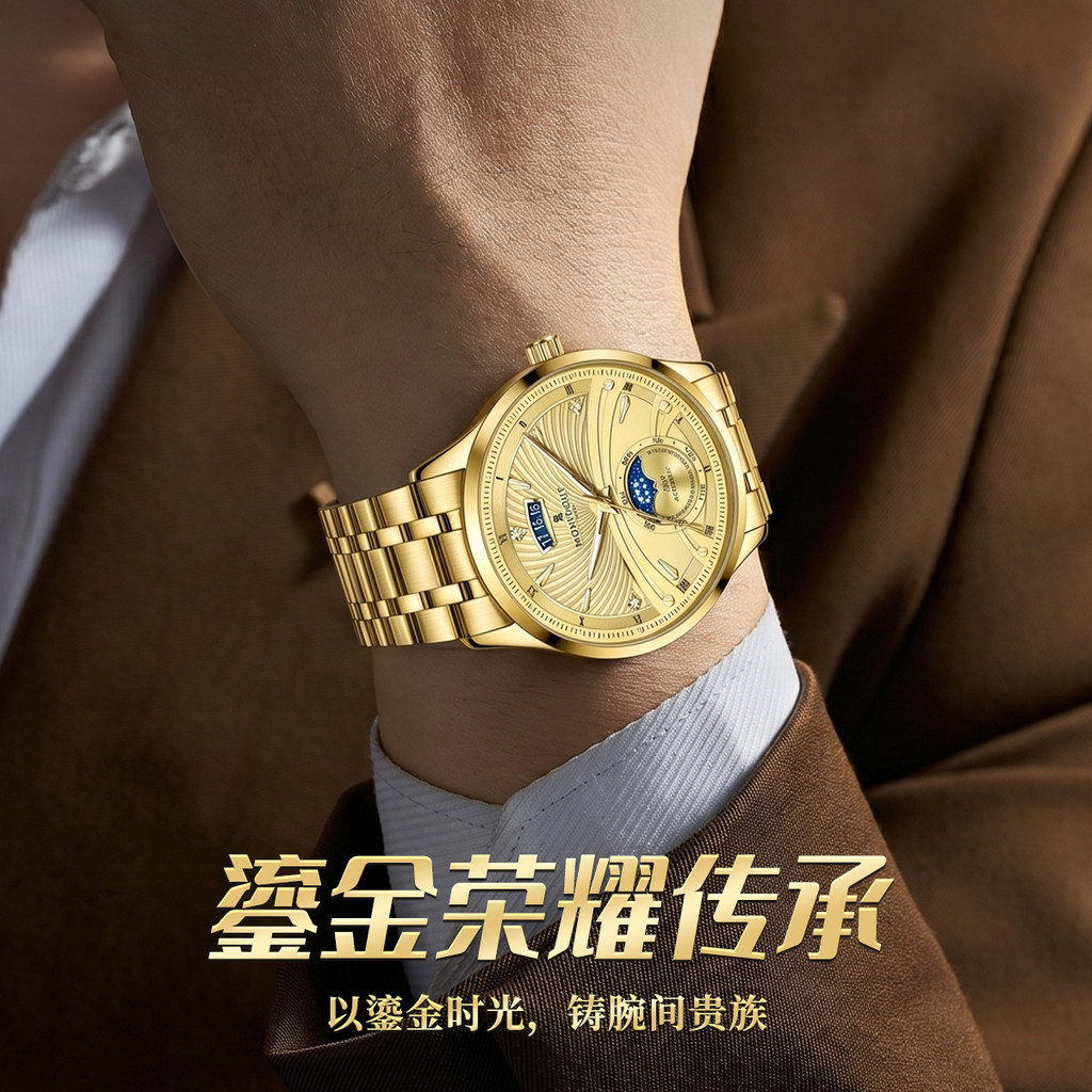 MONTAGUT MONTAGUT High-End Business Mens Mechanical Watch กันน้ํา Luminous Casual นาฬิกาข้อมือเลียนแ