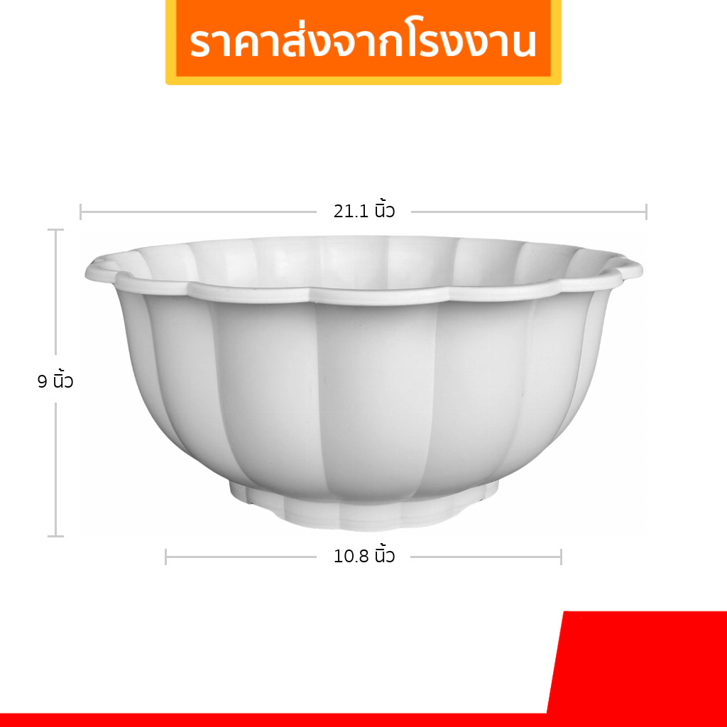 กระถาง อ่างเลี้ยงปลา อ่างบัว อ่างบัวจีบ 20 21 นิ้ว สีขาว สีโอ๊ค ขั้นต่ำ 2 ใบ ชิ้น อัน