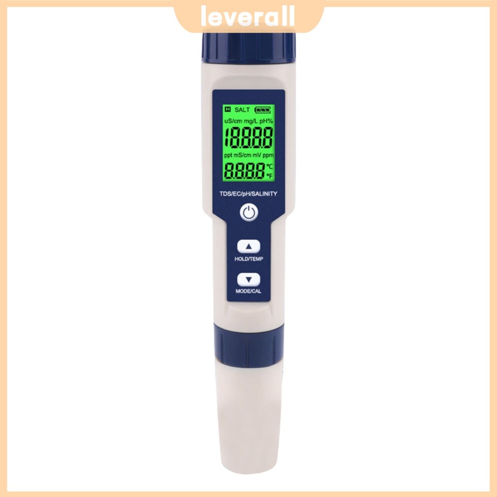 ⚡24ชม.⚡ 5 in 1 PH TDS EC เครื่องวัดอุณหภูมิความเค็ม TDS EC PH เครื่องวัดอุณหภูมิความเค็ม PH/EC/TDS/ค