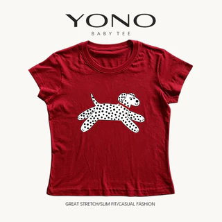 (พร้อมส่ง24ชม.) baby tee สีดำ ลายหมาดัลเมเชียน ฟีลมินิมอลน่ารักหวานเท่ ทรงเข้ารูป ใส่ชิคทุกวัน