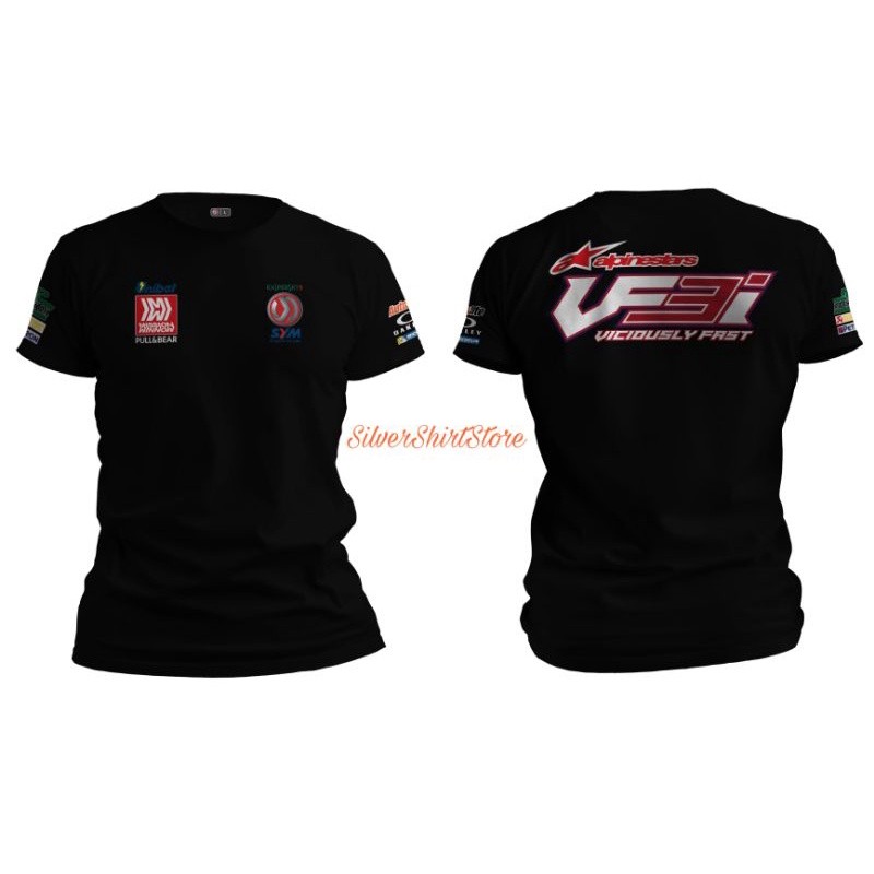ใหม่!! V2 เสื้อยืด Sym Vf3i Motorsport เสื้อไมโครไฟเบอร์ 100%