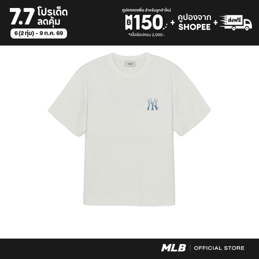 MLB เสื้อยืด ยูนิเซ็กซ์ Classic Gradation Monogram Big Lux Over Fit T-Shirts รุ่น 3ATSM0863 50IVS สีขาวงาช้าง
