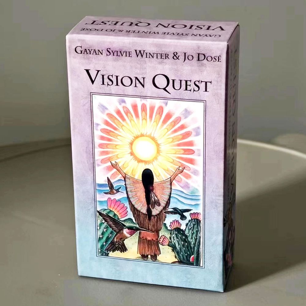 10.3 * 6 ซม. Vision Quest Tarot Vision สํารวจการ์ดเกมเกมกระดานภาษาอังกฤษ Vision Quest Tarot
