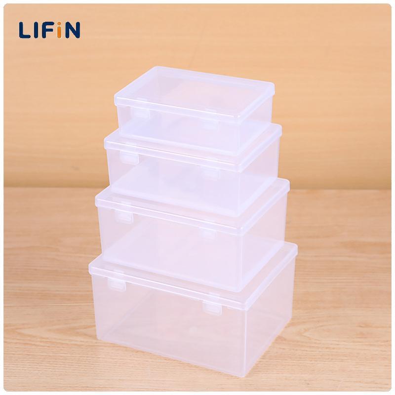 Lifin Mart กล่องพลาสติกใสขนาดเล็กพร้อมฝาปิดสำหรับใส่เครื่องมืออะไหล่เครื่องประดับกล่องเก็บลูกปัด
