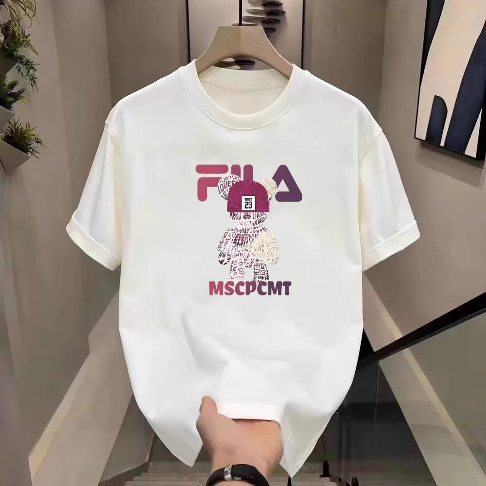 High-End Street Wear High-Endเสื้อยืดแขนสั้นผู้ชาย2025 ผู้ชายผ้าฝ้ายแท้All-Matchรอบคอเสื้อยืดเสื้อผ้