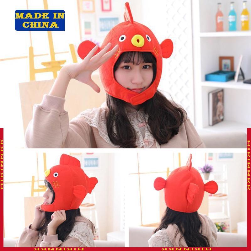 Halloween Funny Cartoon Puffer Fish Plush Hat Stuffed Toy Headgear Cosplay Props