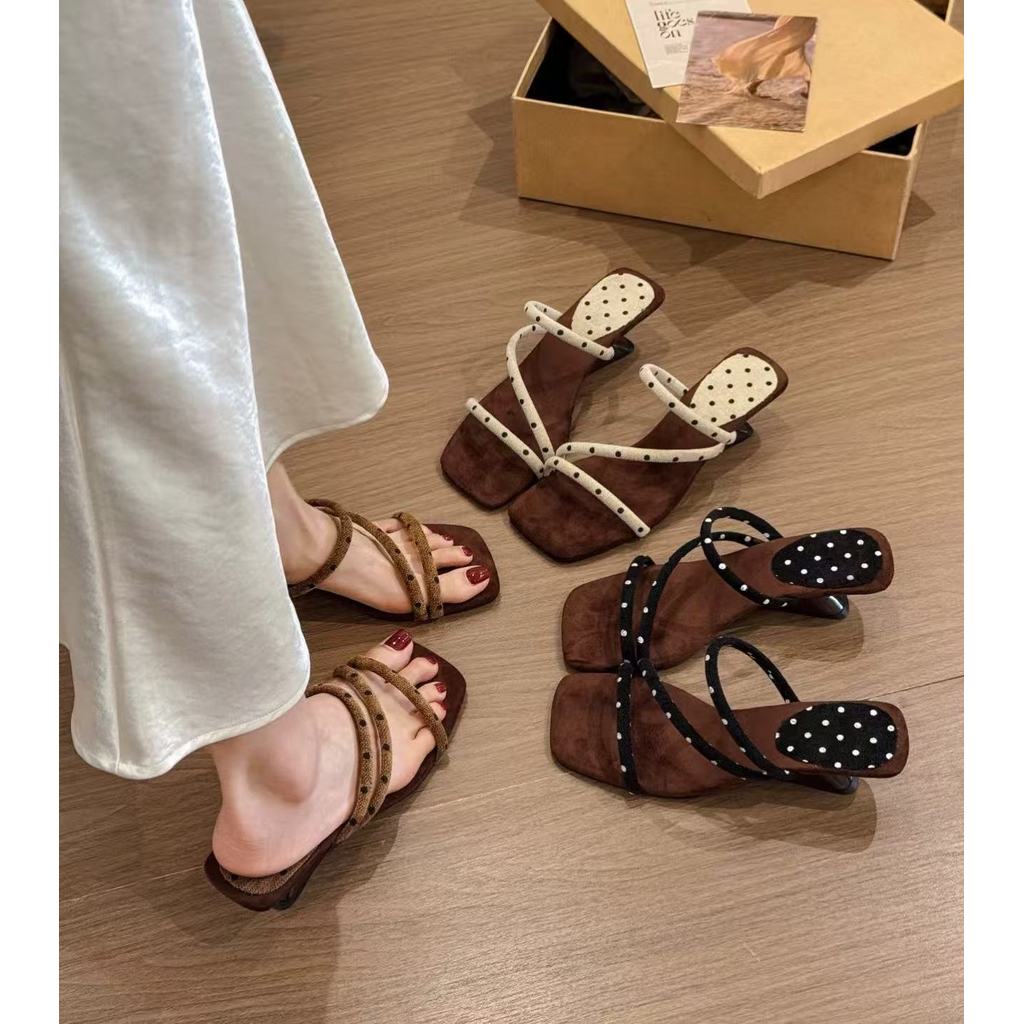 (**สินค้าSALE มีตำหนิคราบกาว ขอคนรับได้ ราคาเบาๆเลยค่ะ**)TX840 รองเท้าเเตะสตรีเปิดหน้าเท้าสุดเก๋ หนา5.5cm