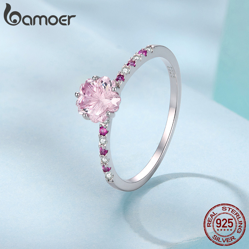 Bamoer خاتم فضة 925 زهرة الكرز — صورة 3