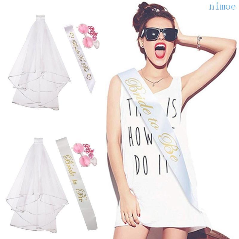 Nio Bachelorette Party Veil เจ้าสาว To Be Sash เจ้าสาวแว่นตาเจ้าสาว To Be Veil