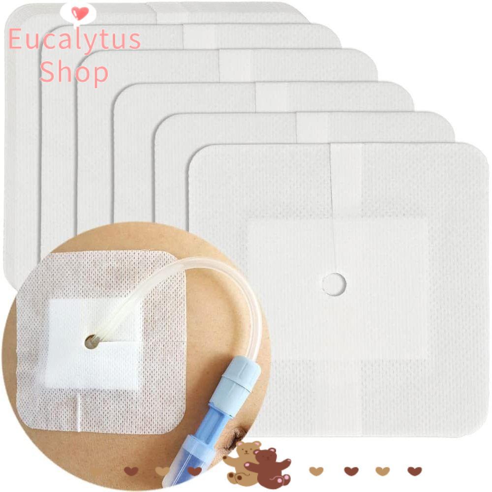 EUCALYTUSS 10pcs Chest Catheter Cover, Gtube Supplies ผ้าพันแผลแผล Feeding Tube Pad, ทนทานอุปกรณ์ไตเ