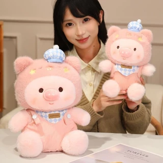 COD ตุ๊กตาหมู ตุ๊กตาขนฟูหมู ชุดเอี๊ยมสุดคิ้วท์ นุ่มนิ่มน่ารัก 23 ซม ของขวัญเด็ก ของขวัญวันเกิด