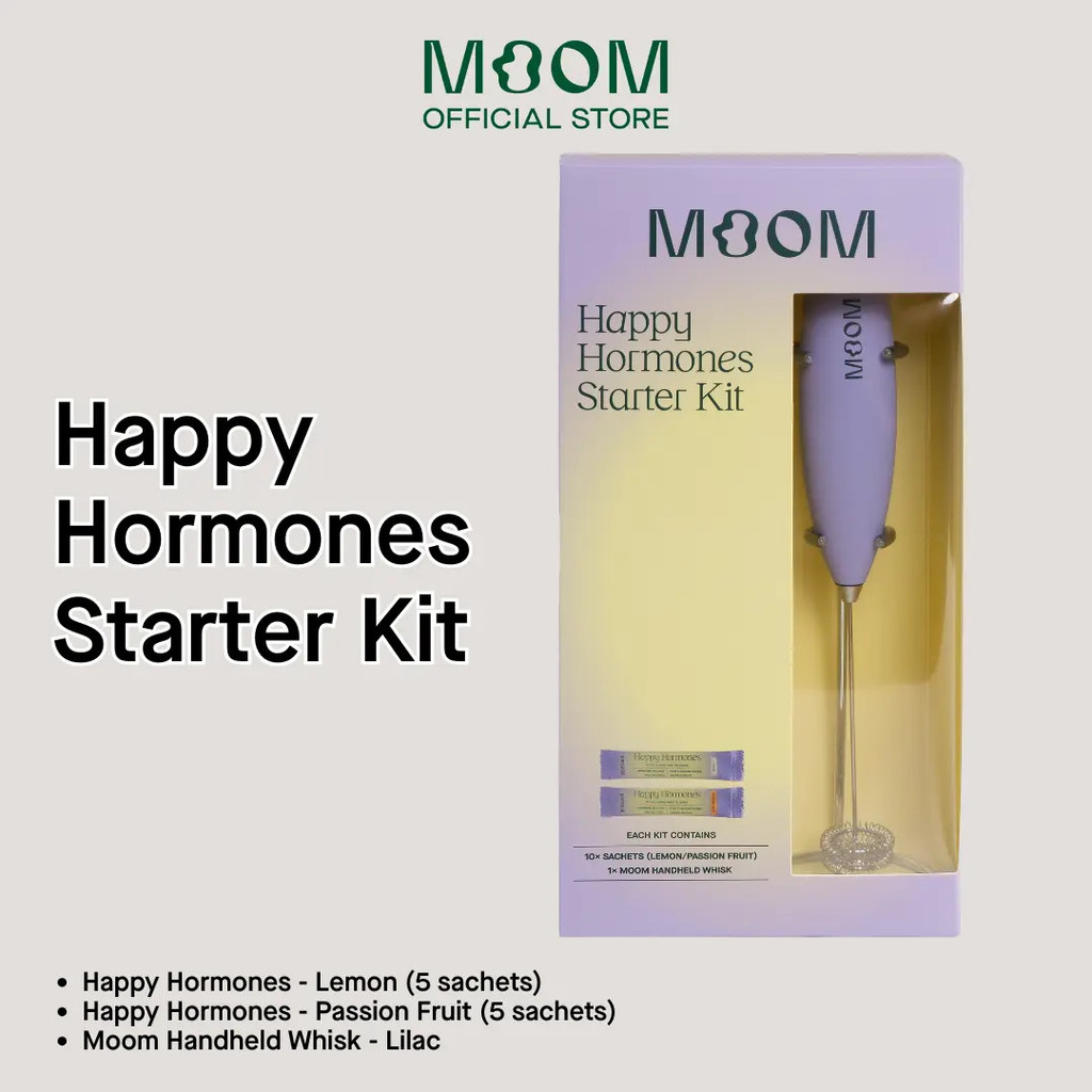 [HAPPY HORMONES STARTER KIT] Moom Health Exclusive Lilac Whisk & 10PC Happy Hormones – Multivitamin 
