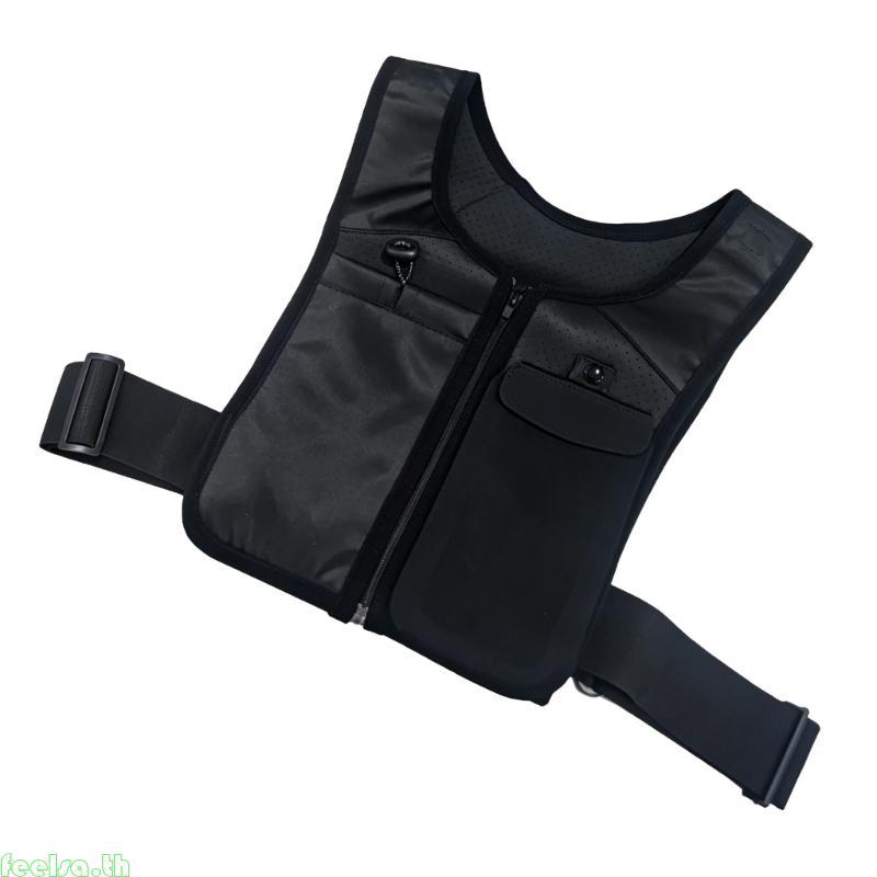 Feela Regulable Elastics Running Vest Safety Breathable Vest Running Phone Holder Vest