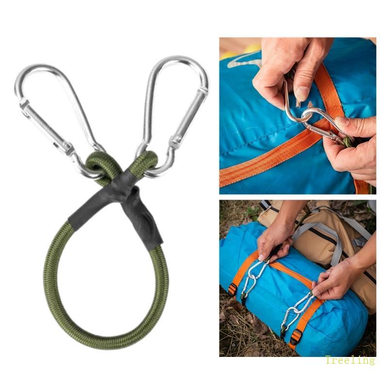 Treeling Strong Elastic Bungee Straps Elastic Tie Strap String String with Carabiner Hooks Heavy Dut