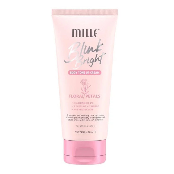 (แบบหลอด)มิลเล่บอดี้ไพรเมอร์ โทนอัพ สำหรับผิวกาย Mille Blink Bright Body Tone Up Cream 150g.