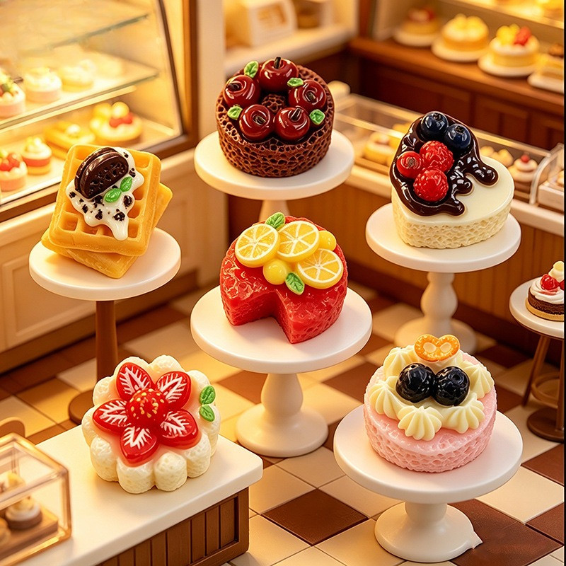 10 ชิ้นผลไม้เค้กสีส้มเชอร์รี่สตรอเบอร์รี่เรซิ่น Charms สําหรับ DIY(12-493)