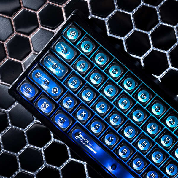 X XVX Black Opal Max Keycap Matte Transparent Crescent PC Matte Texture wooting