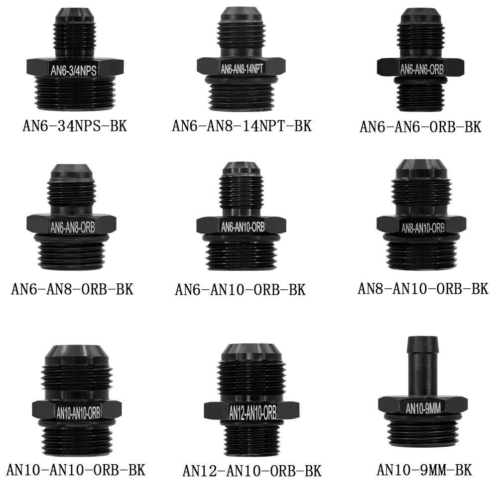 QP Aluminum AN6 8 10 12 to 1/2 NPT 1/4 NPT AN To M16 M18x1.5 Metric Fuel Hose Adapter Pipe Thread Fi