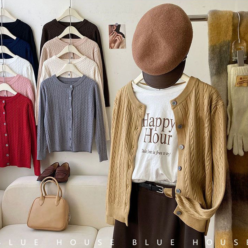Cuties 88011 Knit Cardigan คาดิแกนครอป สเวตเตอร์แขนยาวถักลายใหม่สำหรับ ผ้านิ่ม ยืดหยุ่นเยอะ