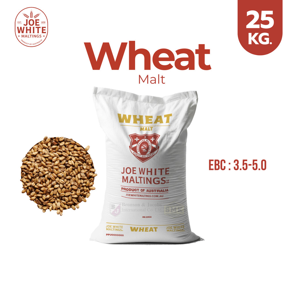 Malt มอลต์ Joe White Maltings : Wheat ยกกระสอบ 25 Kg. สำหรับทำเบียร์ คราฟท์เบียร์ ต้มเบียร์ Base malt