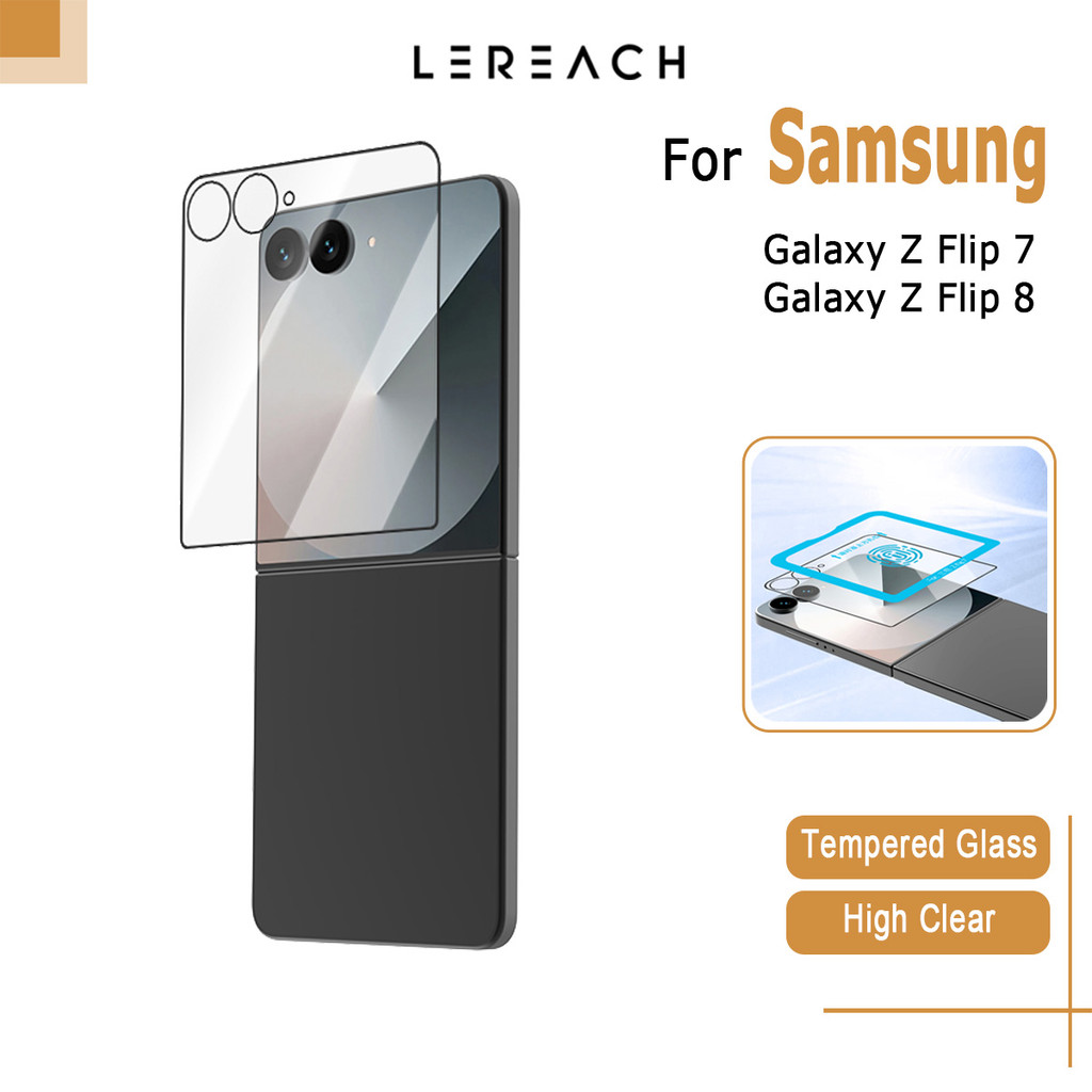 สําหรับ Samsung Galaxy Z Flip 7 /Z Flip 8 กระจกนิรภัย Lereach CF ป้องกันหน้าจอพร้อมถาดจัดตําแหน่งไร้ฝุ่น