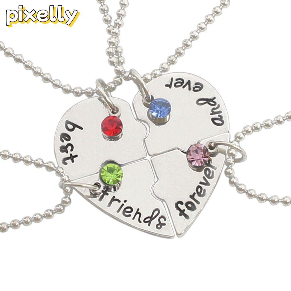 PIXELLY 4 Bff Creative Love Necklace Best Friend Froever Necklace