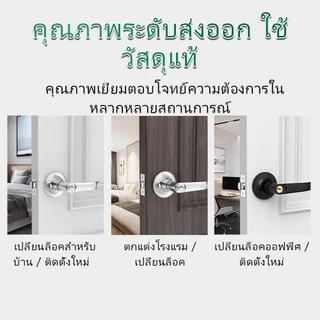 ลูกบิดประตู ลูกบิดก้านโยก ลูกบิดเขาควาย พร้อมล็อคในตัว สแตนเลส ครบชุด กุญแจ 3 ดอก ติดตั้งได้กับประตูประเภทใด้