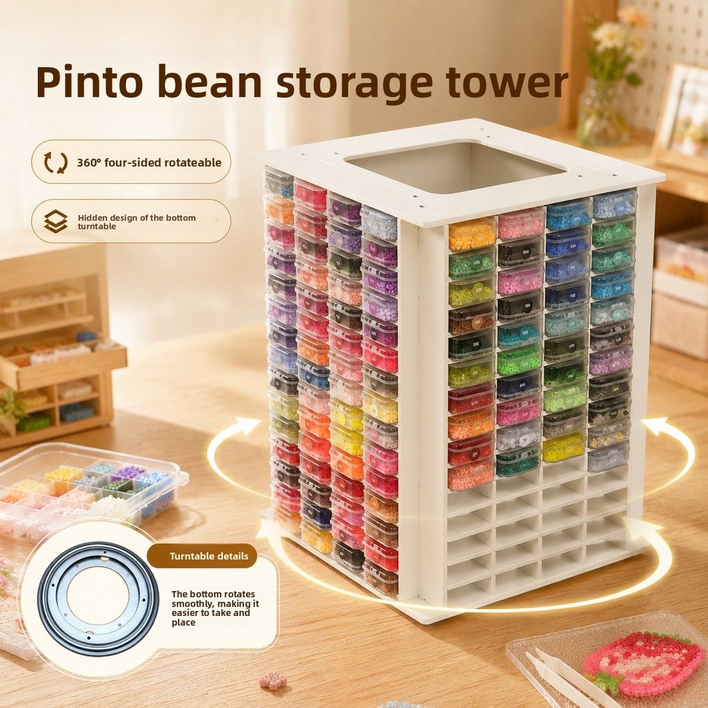 Doudou Studio Desktop Doudou กล่องเก็บของหมุนแร็คปฏิบัติ Doudou ชั้นเก็บของ