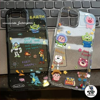 เคส For iPhone 16 Pro Max iPhone 11 เคสใสแบบแวววาว TPU นุ่มสีสันสดใส การ์ตูนสุดหล่อสีสันสดใส For iPhone15 Pro max 14 13