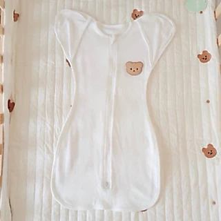 Cali-NEW​BORN​ SLEEPING​ BAG ถุงนอน ห่อตัวกันสะดุ้ง 0-3 เดือน ปักหมี🐻ผ้าCotton USA *ป้าย Cali Baby