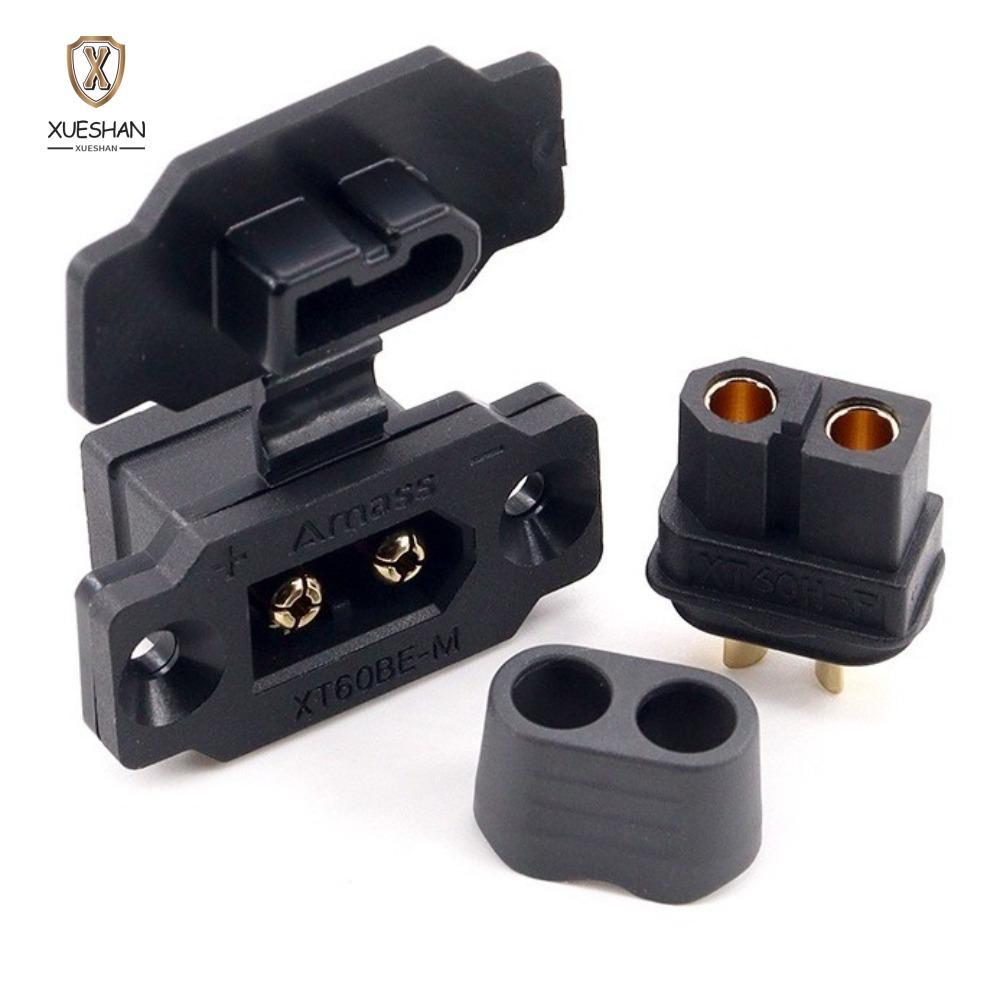 XUESHAN XT60BE ปลั๊กตัวผู้, สีดําสีเหลืองแบบพกพา XT60BE-MF Connector, พร้อมฝาครอบ East เพื่อติดตั้งป