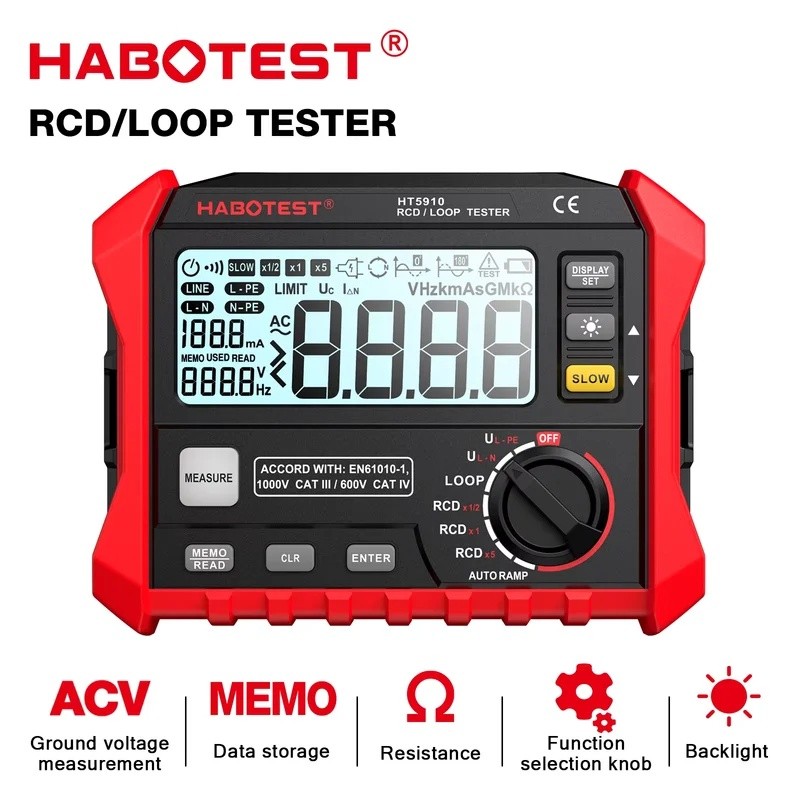 HT5910 ความต้านทานเมตรรั่วสวิทช์ทดสอบ4.7นิ้วจอแอลซีดีดิจิตอล อาร์ซีดี/จับทดสอบ1000การจัดเก็บข้อมูลโว