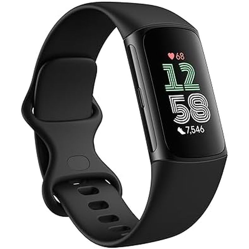 Fitbit Charge 6 Fitness Tracker พร้อมแอพ Google, อัตราการเต้นของหัวใจบนอุปกรณ์ออกกําลังกาย, รวมสมาชิกระดับพรีเมียม 6 เดือน, GPS, เครื่องมือเพื่อสุขภาพและอื่นๆ, Obsidian/สีดํา, ขนาดเดียว (S &a