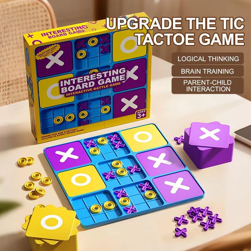 EASYPOWER Montessori Puzzle Table Game, Creative Montessori Tic Tac Toe Board Game, Tabletop Thinkin