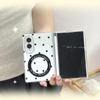 New style เรียบง่าย จุดเล็กๆ ฝังตัว Magnetic holder เคส สำหรับ Samsung Galaxy Fold8 Wide Case ชุดสามชิ้นที่ถอดออกได้รวมทุกอย่าง แกนกลางแม่เหล็ก ป้องกันการตก พลิกปก เคส