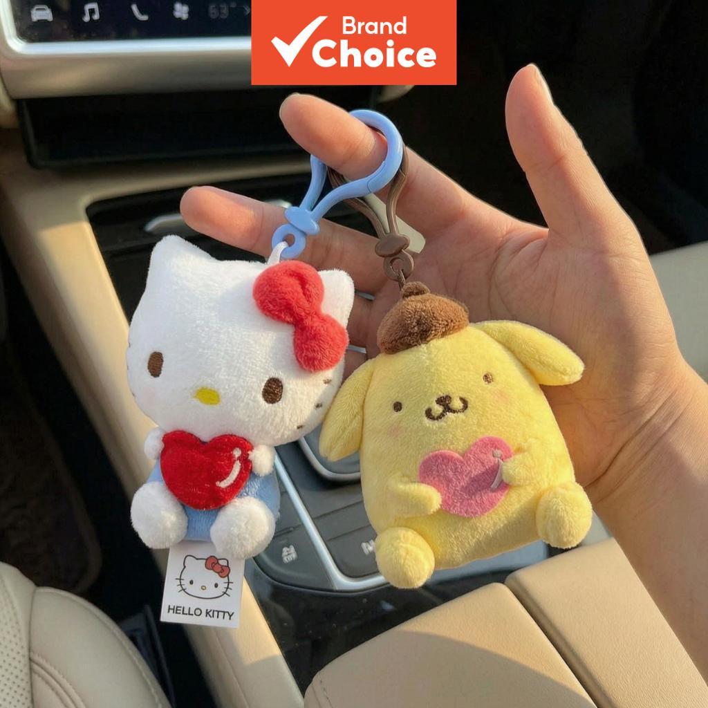 พวงกุญแจตุ๊กตาซีรีส์หัวใจ Sanrio Pompompurin & Hello Kitty อย่างเป็นทางการ - เหมาะเป็นของห้อยกระเป๋า & พวงกุญแจ ของขวัญและของฝากจากญี่ปุ่น
