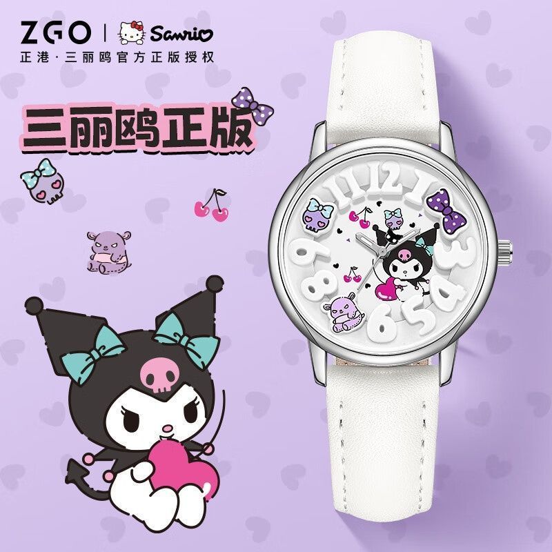 พร้อมสต็อกZGO ของแท้ฮ่องกง x Sanrio Co-Branded Kuromi Watch Junior High School Students Girls High-V