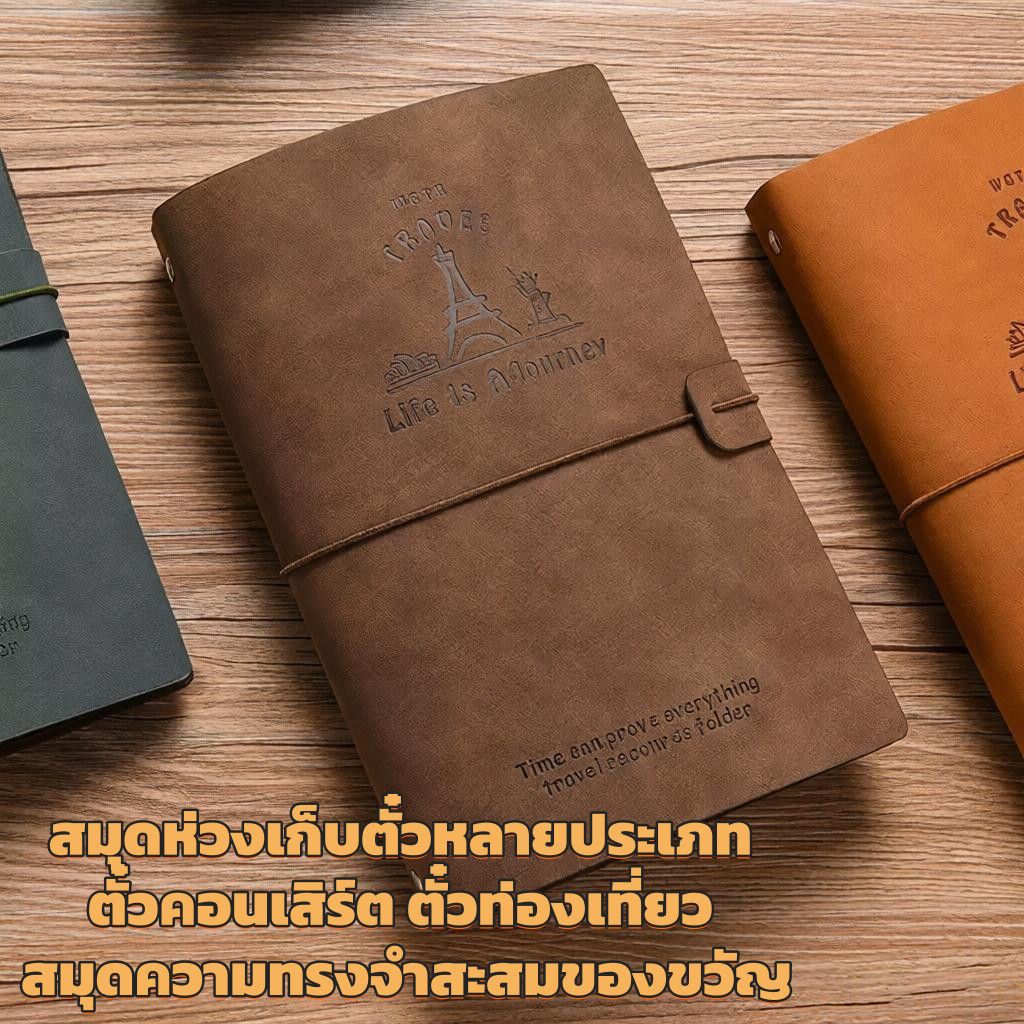 แฟ้มสะสมที่ระลึกเดินทาง แบบห่วงเปลี่ยนหน้า สำหรับตั๋วคอนเสิร์ต ตั๋วรถไฟโปสการ์ดสะสม