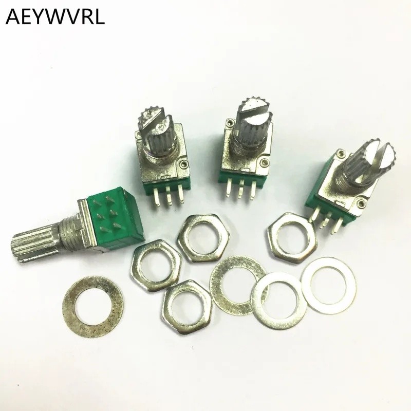 100PCS RK097G 10K B10K B100K 20K B20K 5K B5K 50K B50K 15 มม.6PIN ซีล potentiometer R09 B10K B5K Doub
